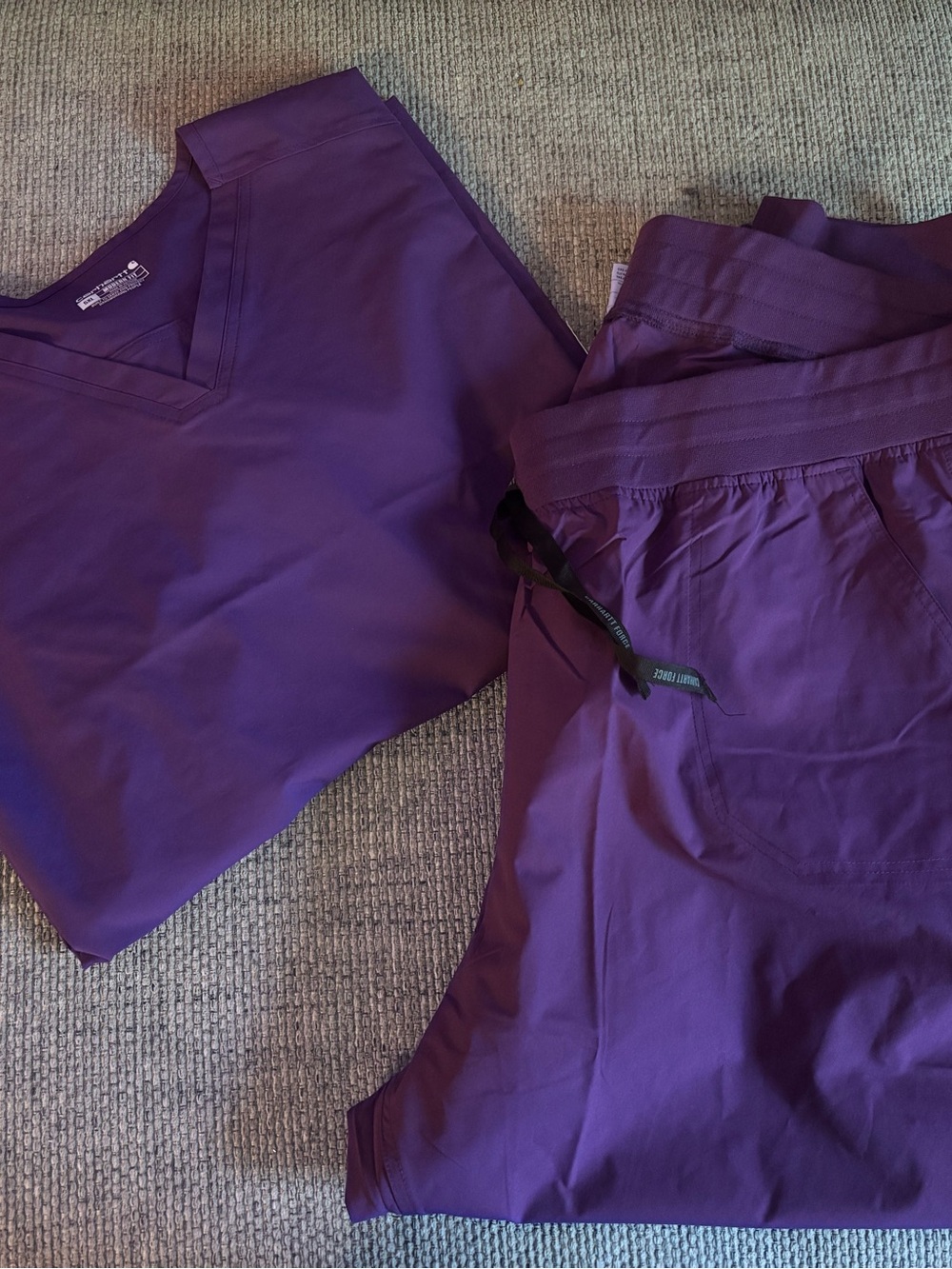 Carhartt Purple Women's Scrub Top and Drawstring Pants Set